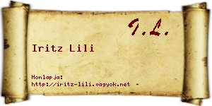 Iritz Lili névjegykártya